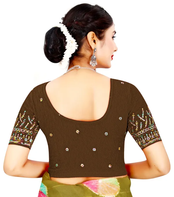 Brown_Cotton_Crinkle_Sequin_Embroidered_Blouse_For_Women