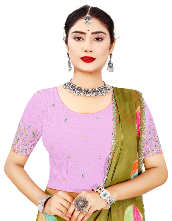 Lavender_Cotton_Crinkle_Sequin_Embroidered_Elbow_Sleeve_Blouse_For_Women