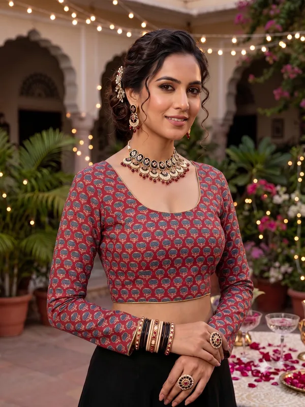 Kalamkari_Printed_Cotton_Blouse_-_Stay_on_Trend_with_100%_Cotton