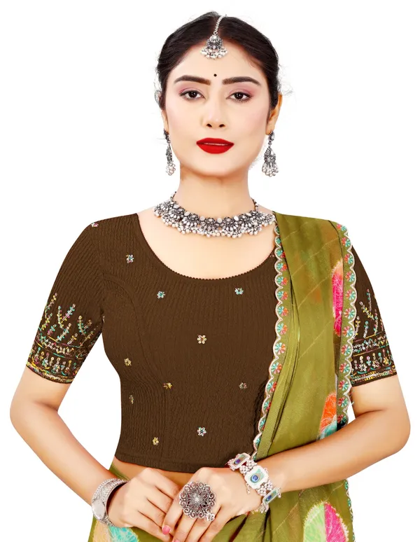 Brown_Cotton_Crinkle_Sequin_Embroidered_Blouse_For_Women
