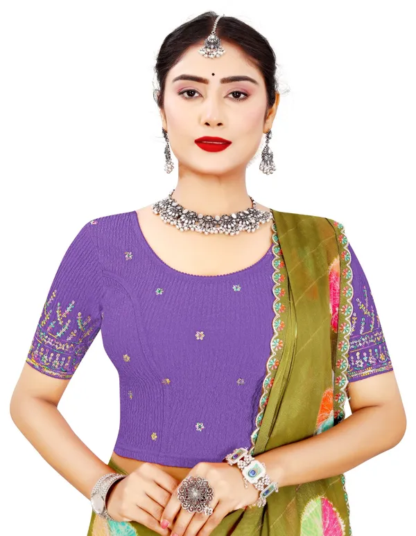 Purple_Cotton_Crinkle_Sequin_Embroidered_Scoop_Neck_Saree_Blouse_For_Women