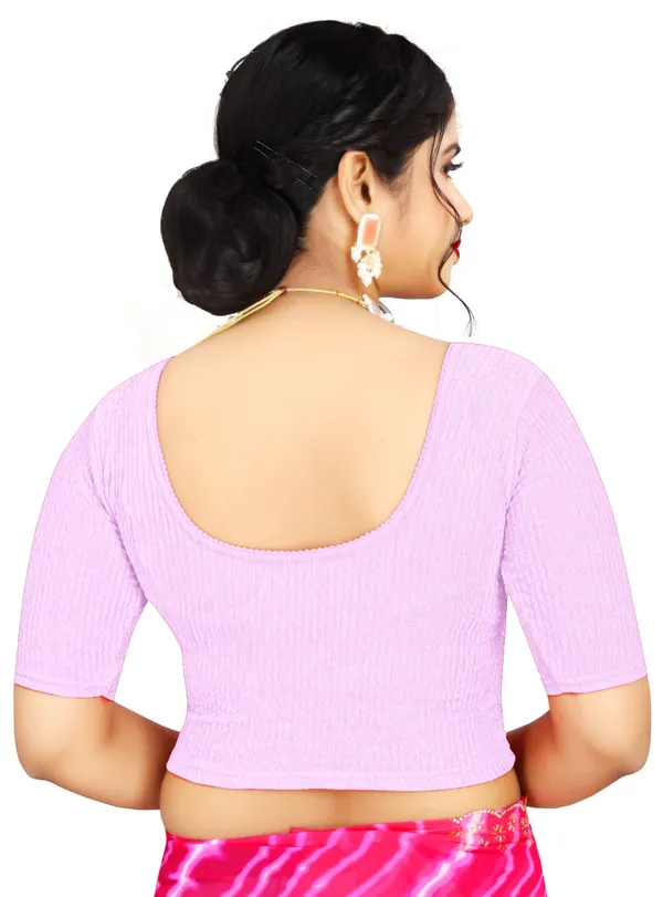 Lilac_Crinkle_Stretch_Front_Hook_Round_Neck_Saree_Blouse_For_Women