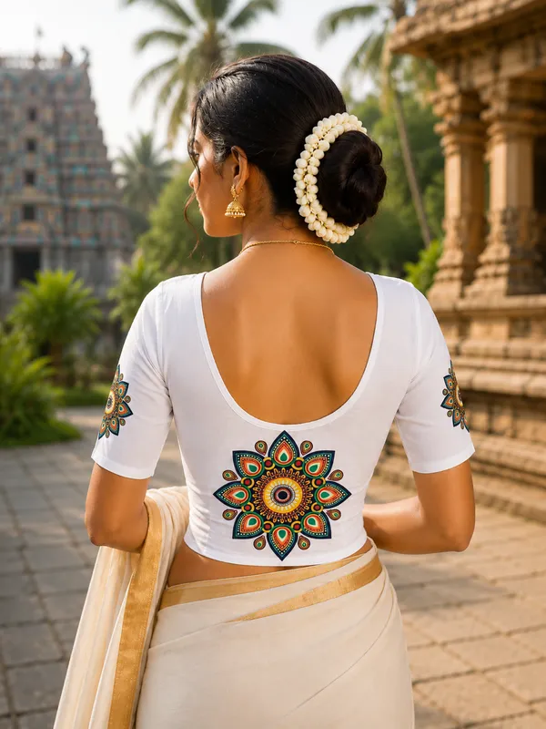 White__Traditional_DTF_Printed_Cotton_Stretchable_Blouse_for_Women
