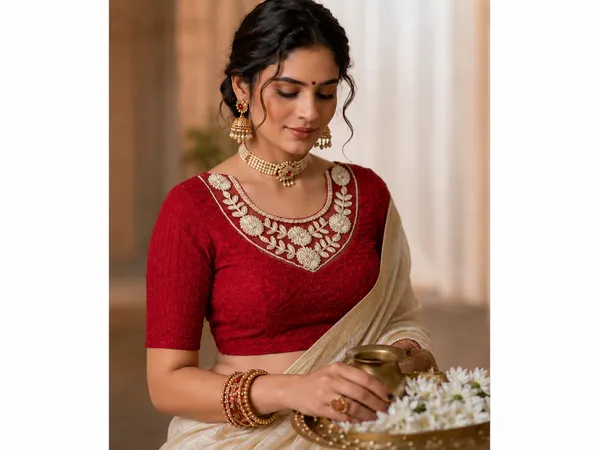 Maroon_Cotton_Embroidered_Sweetheart_Neck_Saree_Blouse_For_Women