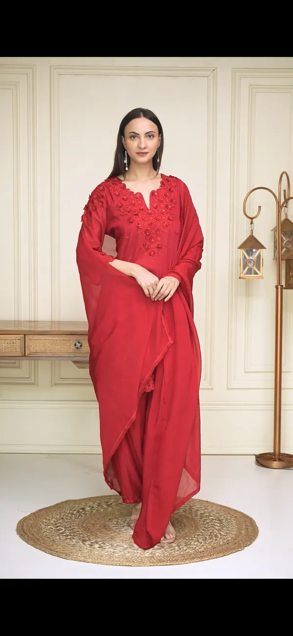 Women's_Red_Embroidered_Kurta_Set_with_Dupatta