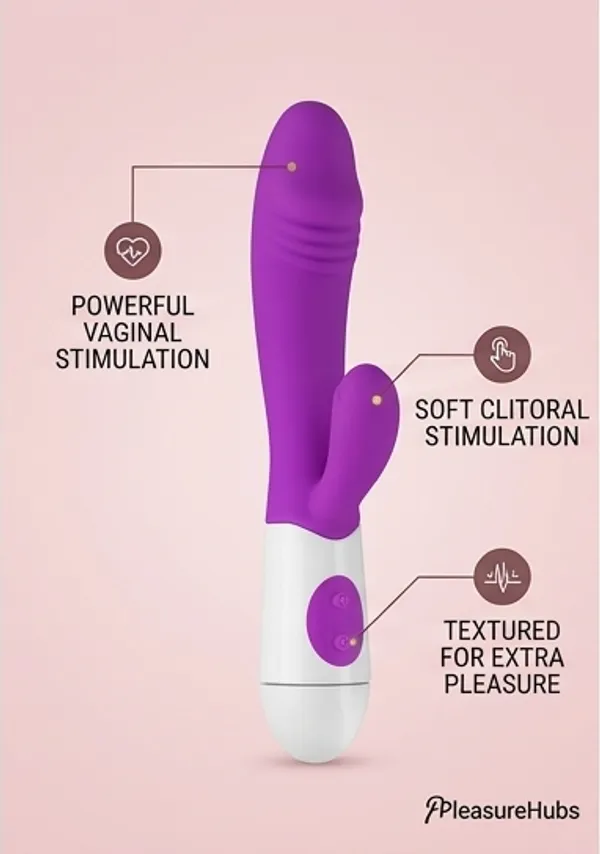 Pleasurehubs_Purple_Silicone_Dual_Stimulation_Rechargeable_Massager
