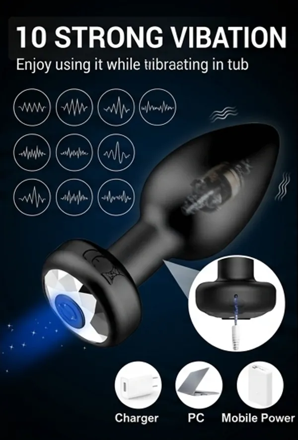 Pleasurehubs_Black_Silicone_Usb_Rechargeable_Waterproof_Adult_Sex_Toys