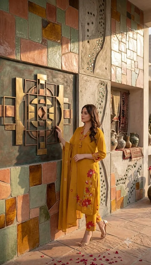 Yellow_Cotton_Rayon_Floral_Embroidered_Straight_Kurta_Set_For_Women
