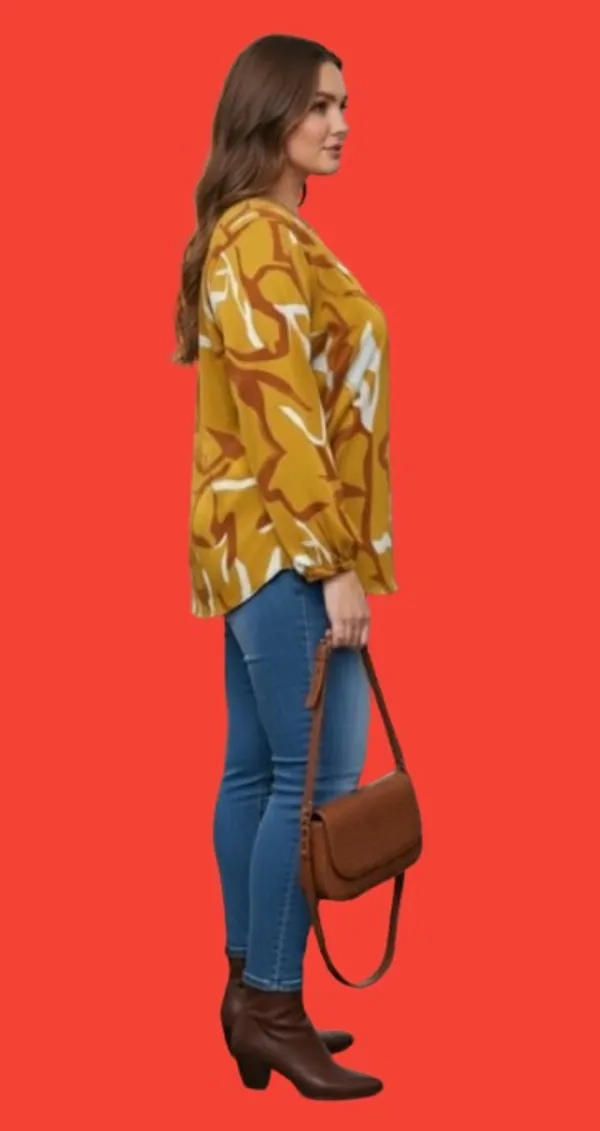 Yellow_Cotton_Rayon_Abstract_Print_Relaxed_Long_Sleeve_Top_For_Women