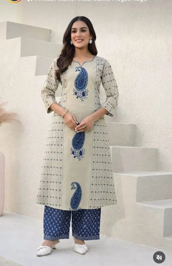 Blue_Cotton_Rayon_Paisley_Print_Straight_Kurta_Palazzo_Dupatta_Set_For_Women