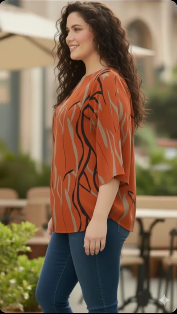 Orange_Cotton_Rayon_Abstract_Print_V_Neck_Relaxed_Fit_Top_For_Women