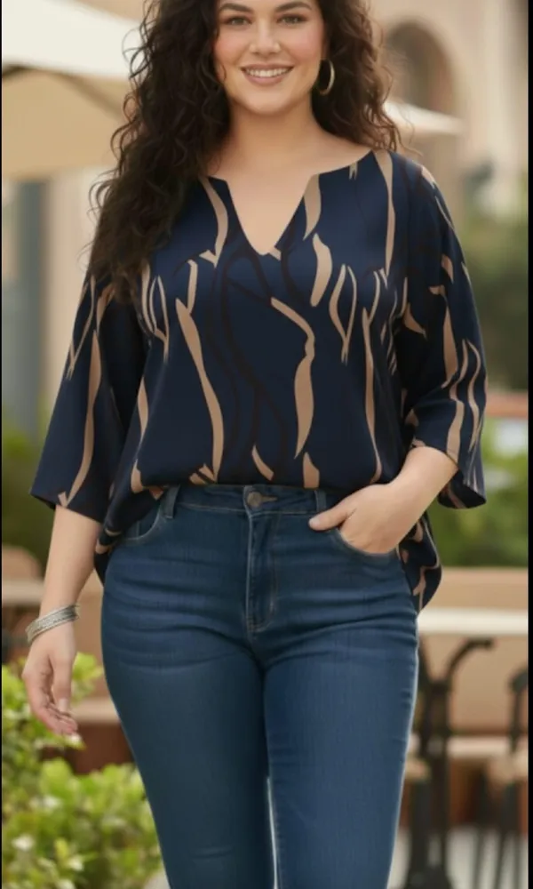 Navy_Blue_Cotton_Rayon_Abstract_Print_Flared_Sleeve_Top_For_Women