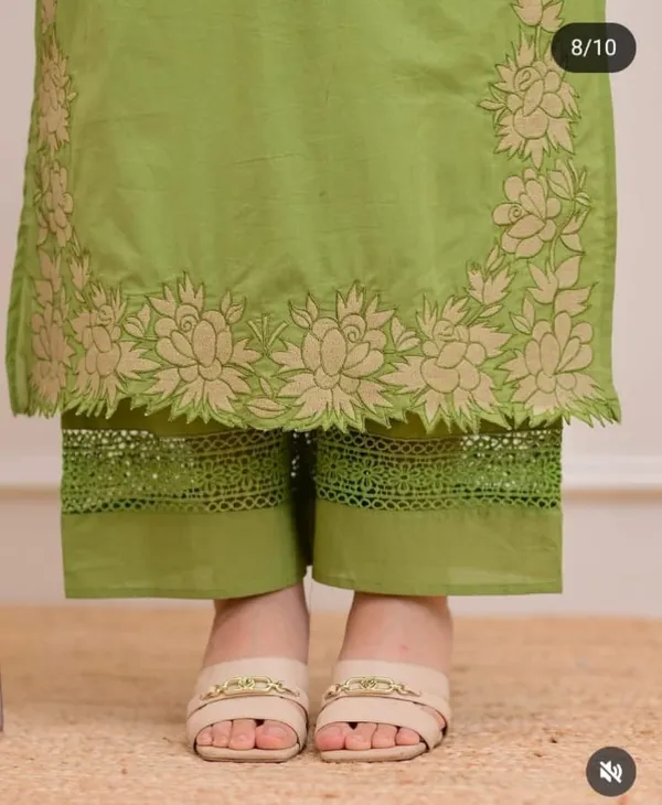Green_Cotton_Rayon_Embroidered_Straight_Kurta_Set_With_Dupatta_For_Women