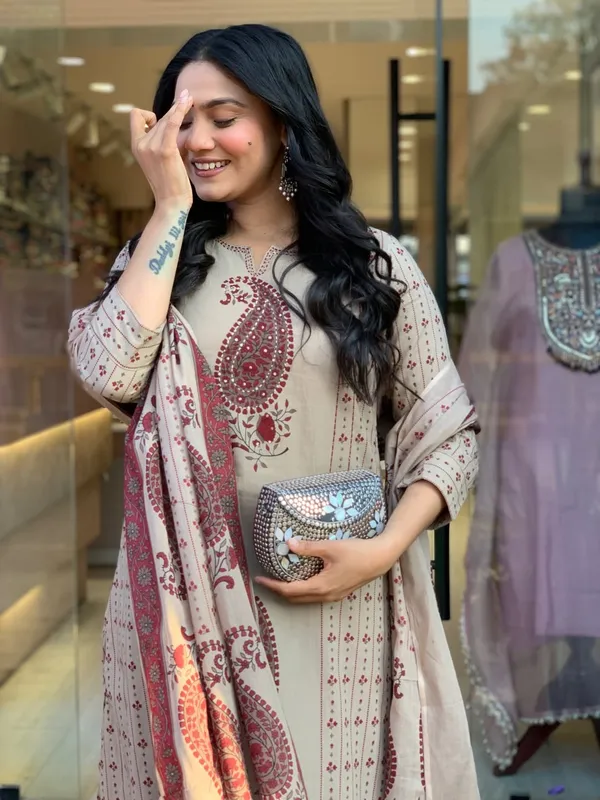 Beige_Cotton_Rayon_Paisley_Print_Straight_Kurta_Palazzo_Set_For_Women