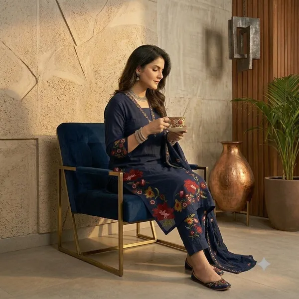 Navy_Blue_Cotton_Rayon_Floral_Embroidered_Straight_Kurta_Set_For_Women