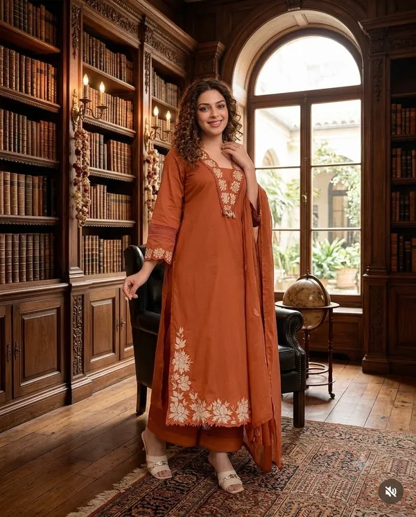 Maroon_Cotton_Rayon_Embroidered_Straight_Kurta_Palazzo_Set_For_Women