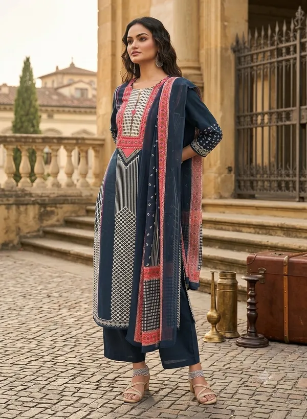 Navy_Blue_Cotton_Rayon_Printed_Straight_Kurta_With_Palazzo_And_Dupatta_For_Women