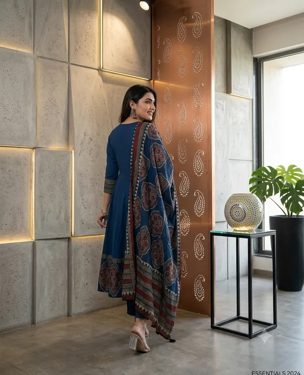 Blue_Cotton_Rayon_Printed_Anarkali_Kurta_Set_With_Dupatta_For_Women