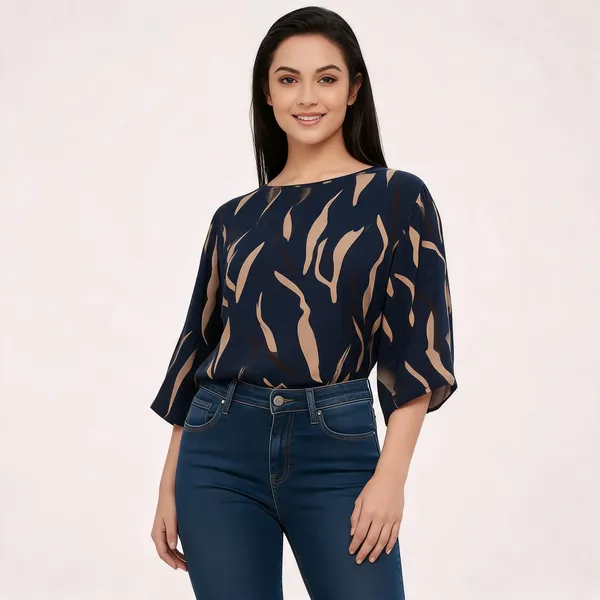 Navy_Blue_Cotton_Rayon_Abstract_Print_Flared_Sleeve_Top_For_Women