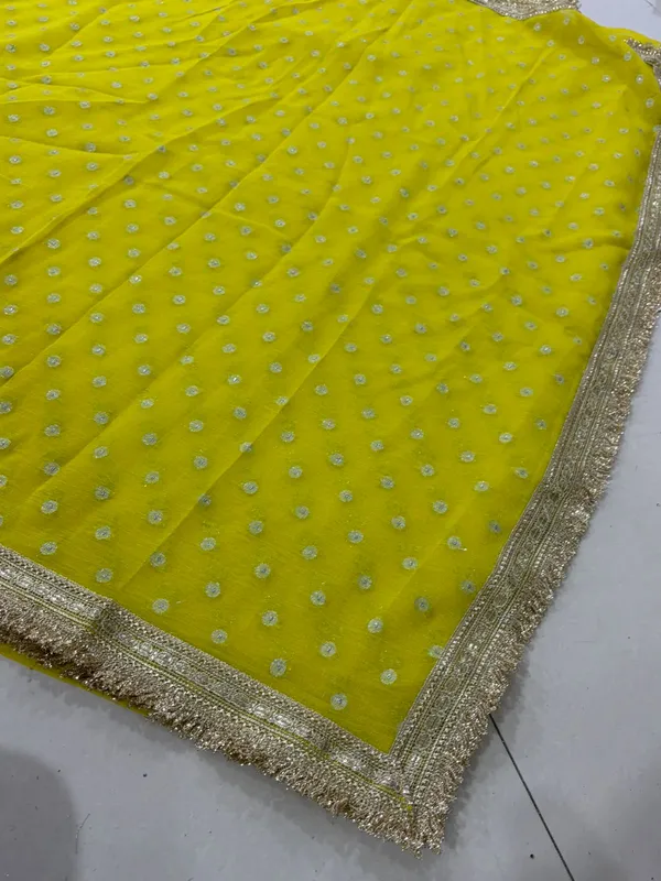 Yellow_Georgette__Zari_Embroidered_Saree_With_Golden_Border