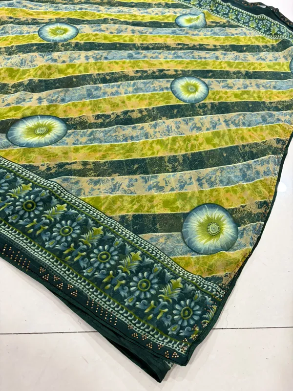 Green_Yellow_Cotton_Printed_Saree_With_Floral_Border_For_Women