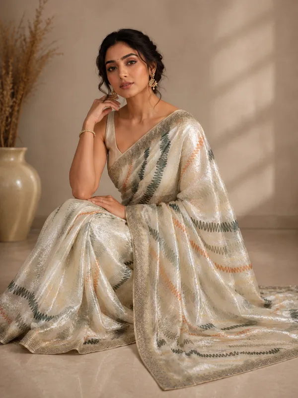 Off-White_Silk_Metallic_Saree_For_Women