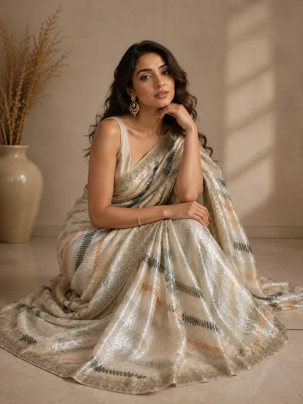 Off-White_Silk_Metallic_Saree_For_Women