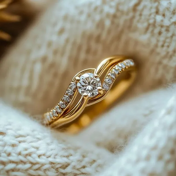 Gold_Stainless_Steel_Solitaire_Cubic_Zirconia_Ring_For_Women