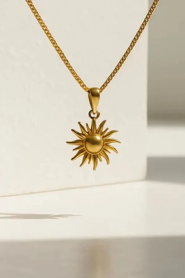 Gold_Stainless_Steel_Sun_Motif_Pendant_Necklace_For_Women
