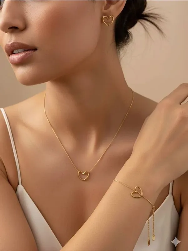 Gold_Stainless_Steel_Heart_Necklace_Earrings_And_Bracelet_Set_For_Women