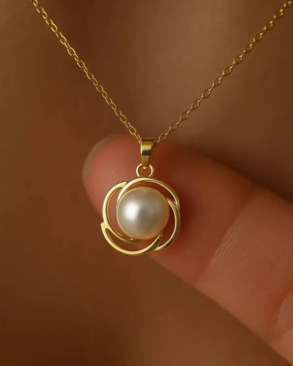Gold_Stainless_Steel_Spiral_Pearl_Pendant_Necklace_For_Women