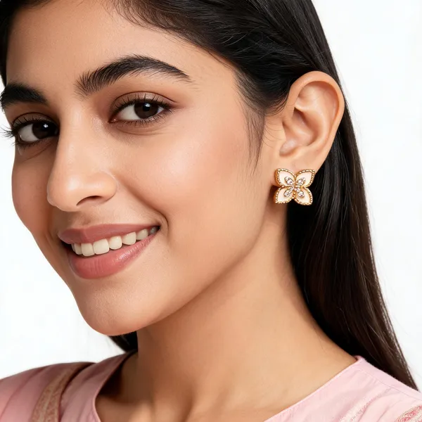 Gold_Stainless_Steel_Crystal_Floral_Stud_Earrings_For_Women