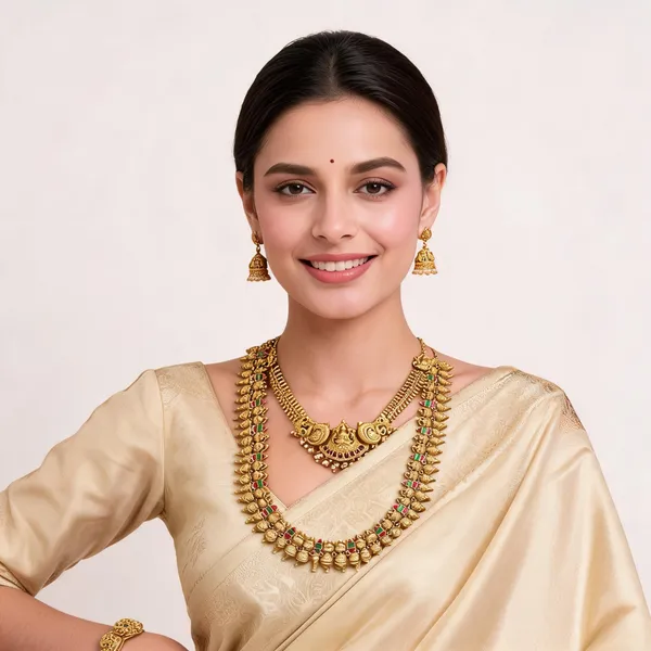 Gold_Stainless_Steel_Temple_Motif_Necklace_Earrings_And_Bracelet_Set_For_Women