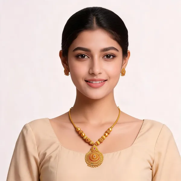 Gold_Stainless_Steel_Traditional_Beaded_Pendant_Necklace_Set_With_Earrings_For_Women
