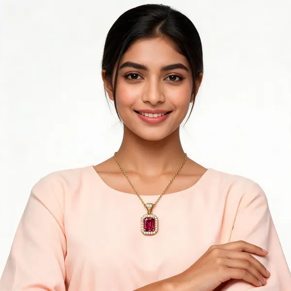 Gold_Stainless_Steel_Ruby_Diamond_Halo_Pendant_Necklace_For_Women