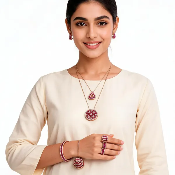 Rose_Gold_Ruby_And_Diamond_Stainless_Steel_Jewellery_Set_For_Women
