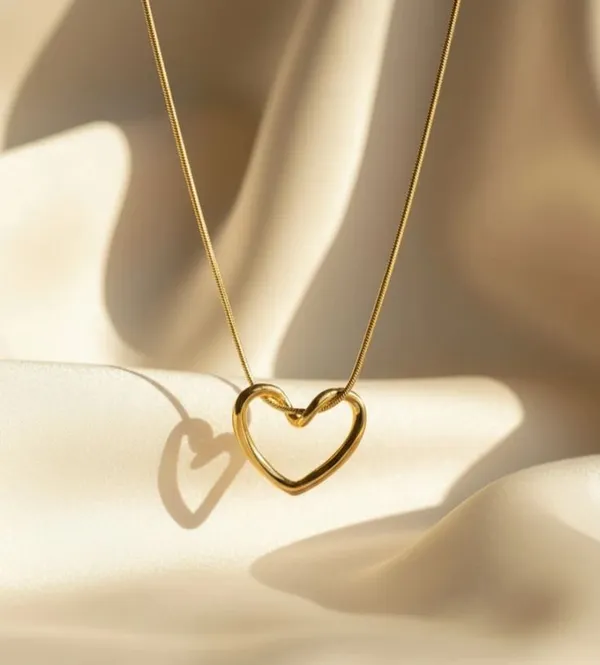Gold_Stainless_Steel_Open_Heart_Pendant_Necklace_For_Women
