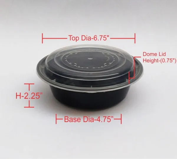 RO32_960ml_Flat_round_black_containers_with_transparent_lids