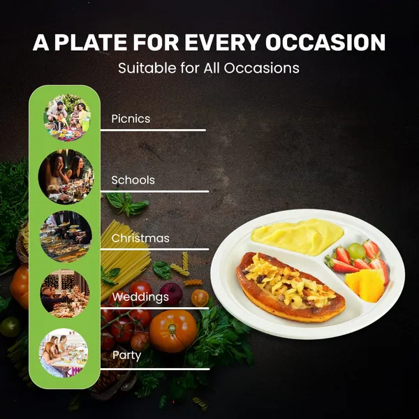 White_Bagasse_3-Compartment_Disposable_Plate_-_9_In