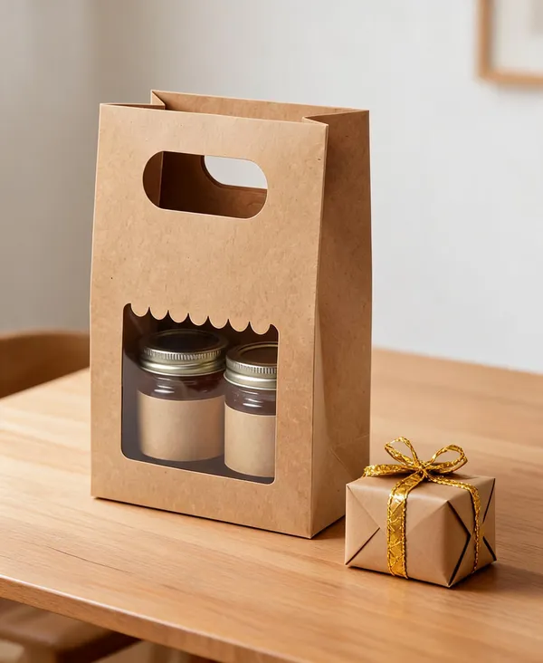 2_jar_window_kraft_folding_thick_bags_7.75x8.25x3.5
