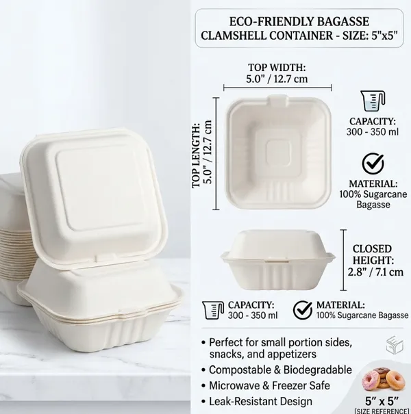 5x5_inch_Bagasse_Hinge_Clamshell_Box_(100pcs)