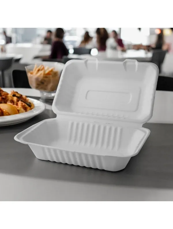 6x9_inch_Bagasse_Hinge_Clamshell_Box_(_100pcs)