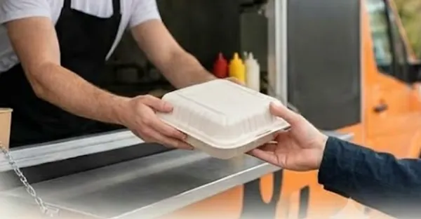8x8_inch_Bagasse_Hinge_Clamshell_Box_(_100pcs)