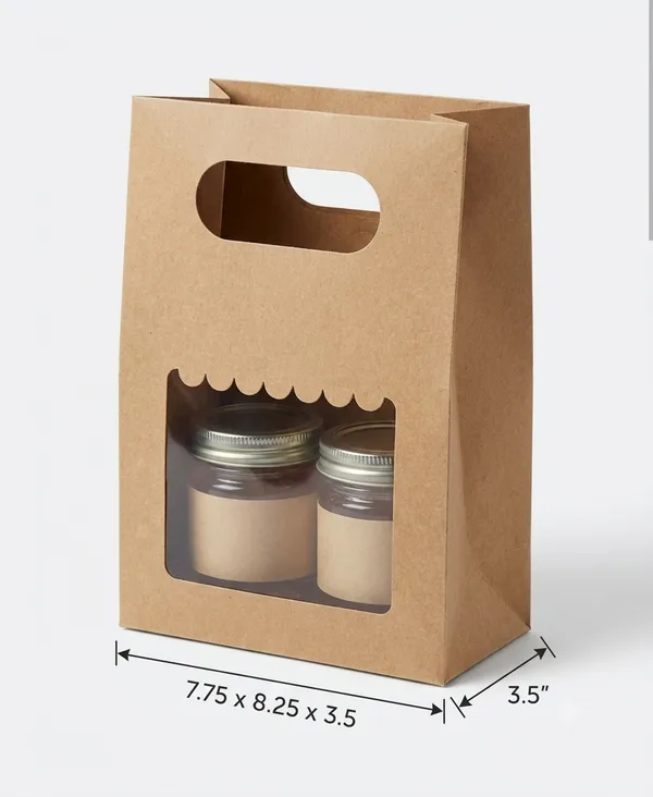 2_jar_window_kraft_folding_thick_bags_7.75x8.25x3.5