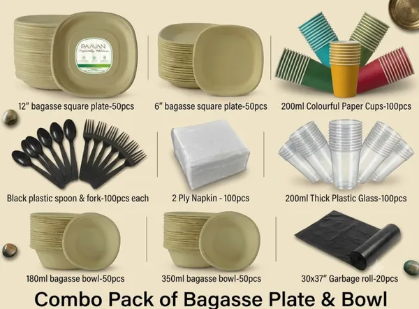 Combo_Pack_of_Bagasse_Plates_&_Bowl_for_Party,_Events_&_Gettogether_