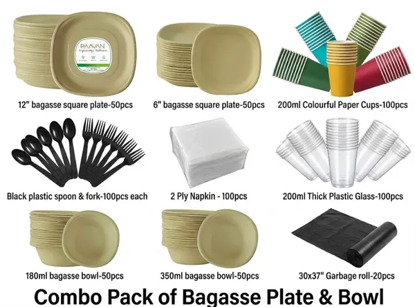 Combo_Pack_of_Bagasse_Plates_&_Bowl_for_Party,_Events_&_Gettogether_