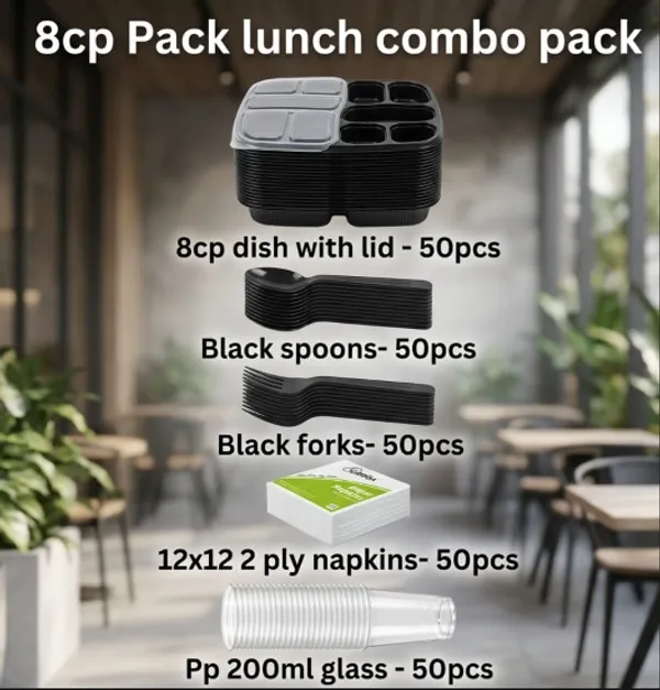 Combo_of_8CP_Pack_Lunch_Meal_Tray_(50pcs_each)