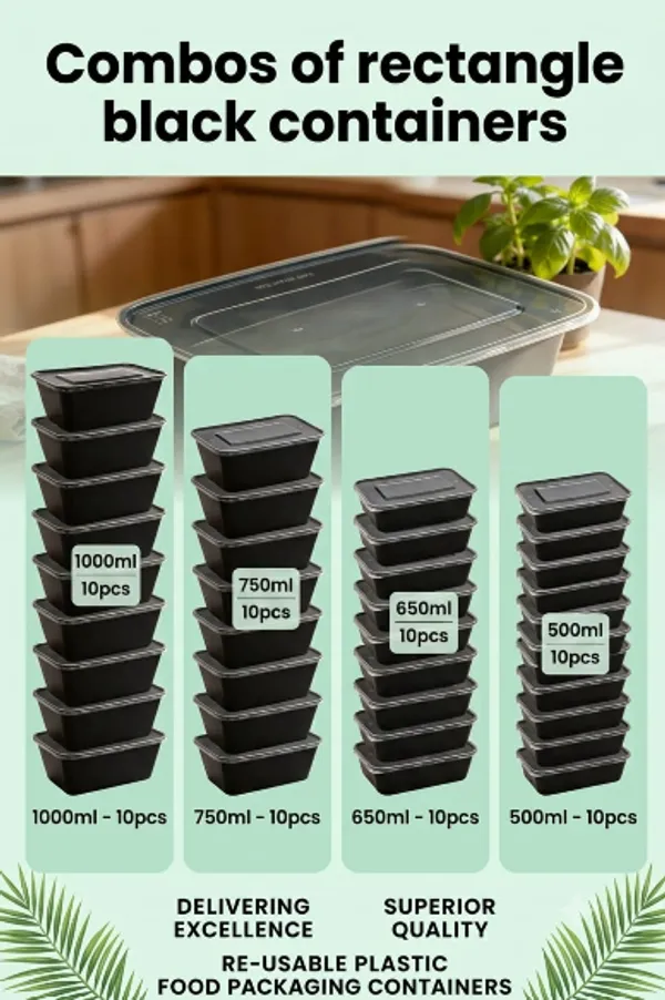 Combo_of_Black_Container_with_Transparent_Lid_(_10pcs_each_)