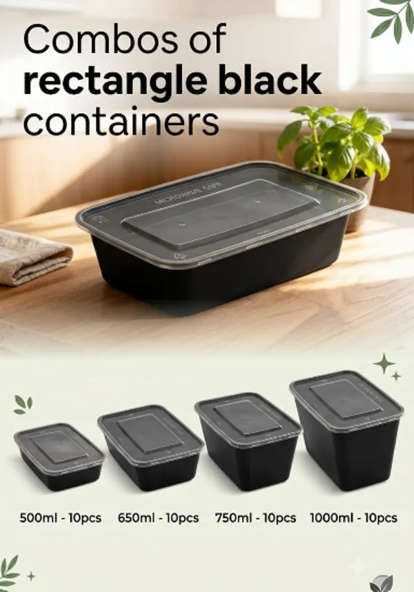 Combo_of_Black_Container_with_Transparent_Lid_(_10pcs_each_)
