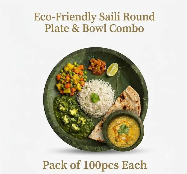 Combo_of_Green_Saili_Leaf_Round_12"_Plate_&_4.5"_Bowl